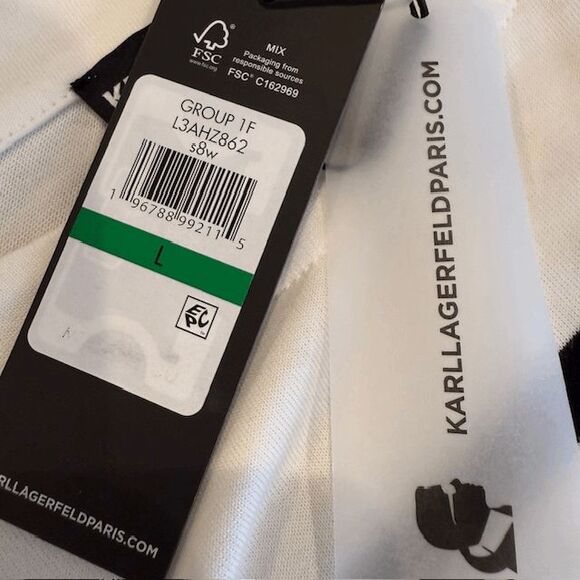 NWT Karl Lagerfeld Karl & Choupette Cotton Signature Striped Top Size Large - Picture 11 of 16